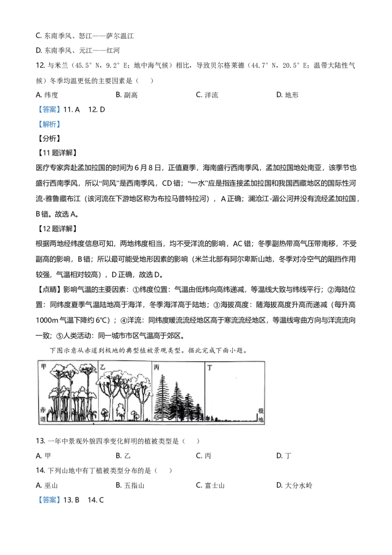 2020年高考地理试题及答案（海南卷）_全国卷+地方卷_8.地理_1.地理高考真题试卷_2008-2020年_地方卷_海南高考地理08-20_A4word版_原卷版（建议只打印原卷版，答案版手机对答案即可）