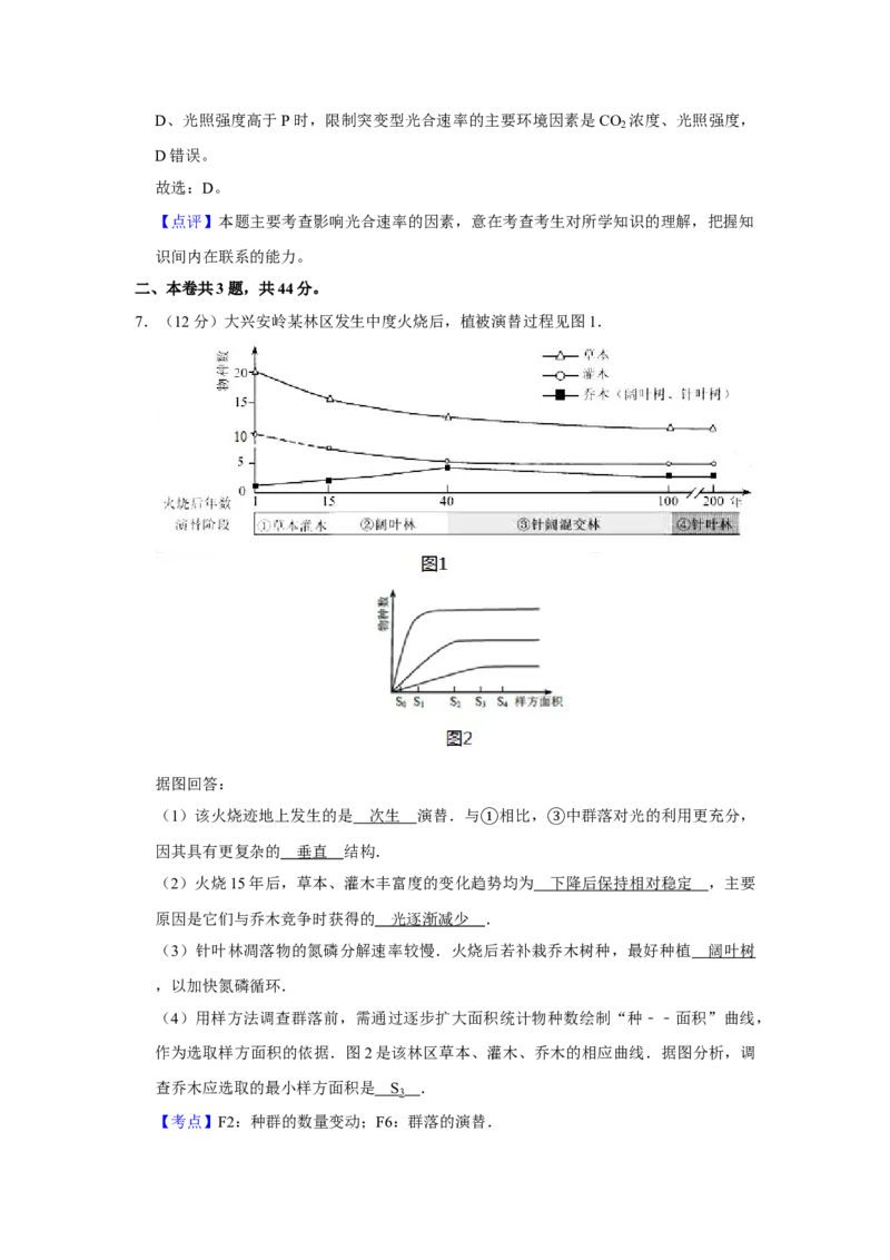 2017年天津市高考生物试卷解析版_全国卷+地方卷_6.生物_1.生物高考真题试卷_2008-2020年_地方卷_天津高考生物07-21_A4word版