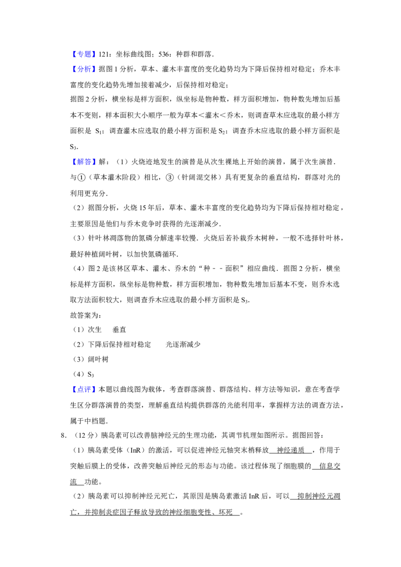 2017年天津市高考生物试卷解析版_全国卷+地方卷_6.生物_1.生物高考真题试卷_2008-2020年_地方卷_天津高考生物07-21_A4word版