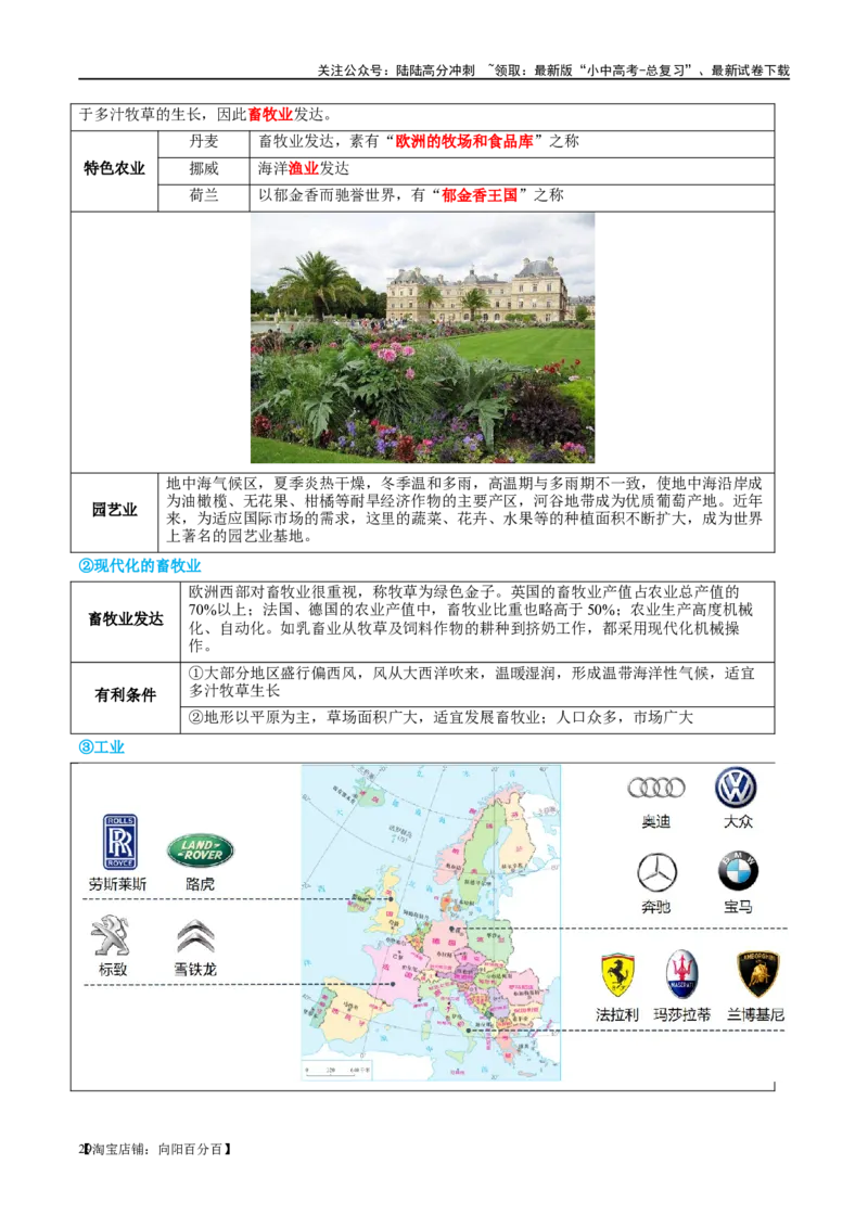 专题11中东（西亚）和欧洲西部（讲义）（解析版）_02中考总复习（2026版更新中）_09-地理-中考总复习_2024年中考复习资料_一轮复习_❤2024年中考地理一轮复习讲练测（全国通用）