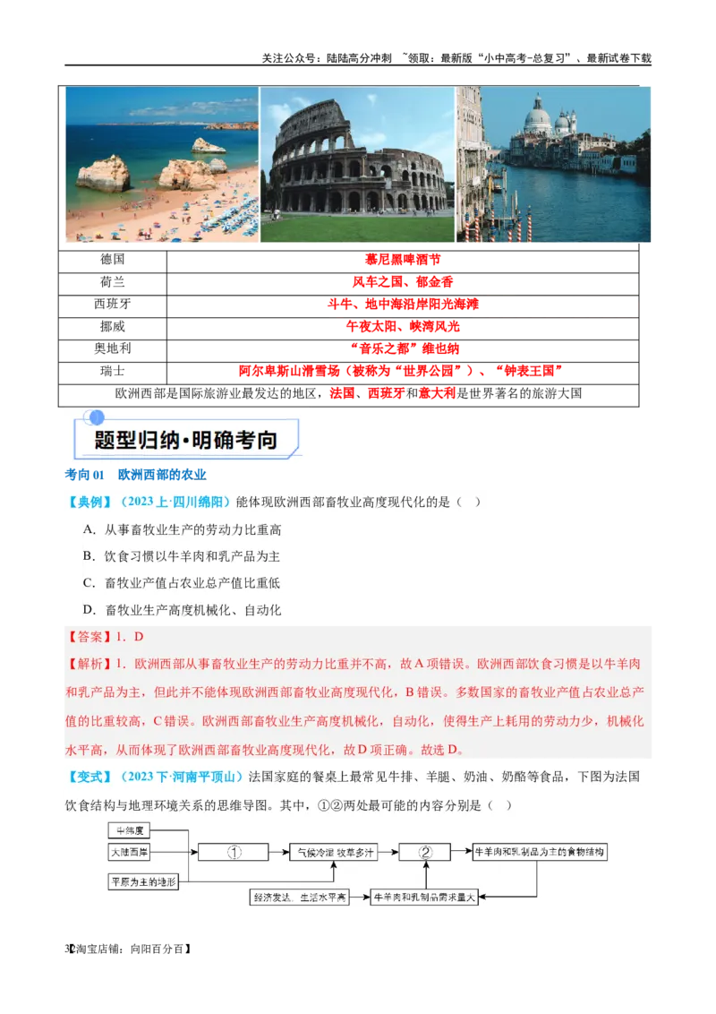 专题11中东（西亚）和欧洲西部（讲义）（解析版）_02中考总复习（2026版更新中）_09-地理-中考总复习_2024年中考复习资料_一轮复习_❤2024年中考地理一轮复习讲练测（全国通用）