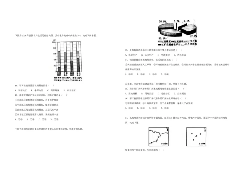 2018年浙江省高考地理4月（原卷版）_全国卷+地方卷_8.地理_1.地理高考真题试卷_2008-2020年_地方卷_浙江高考地理08-21_A3word版_PDF版（赠送）