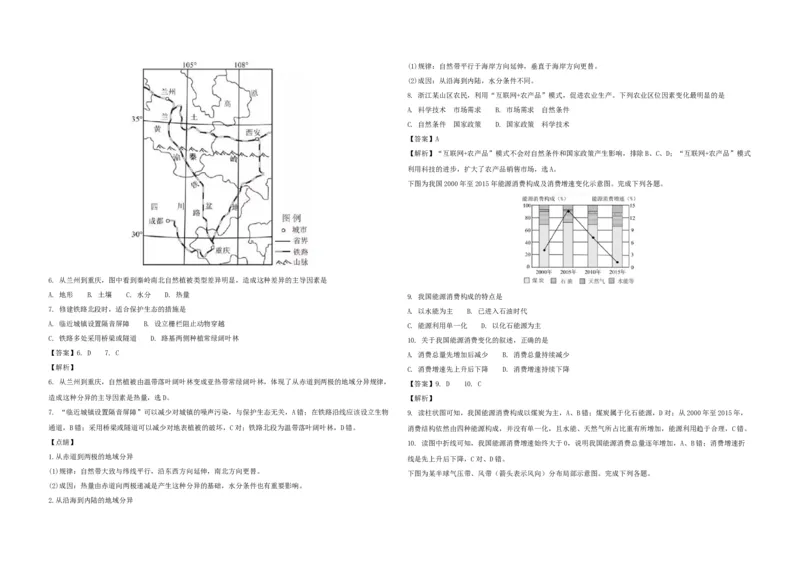 2017年浙江省高考地理11月（解析版）_全国卷+地方卷_8.地理_1.地理高考真题试卷_2008-2020年_地方卷_浙江高考地理08-21_A3word版