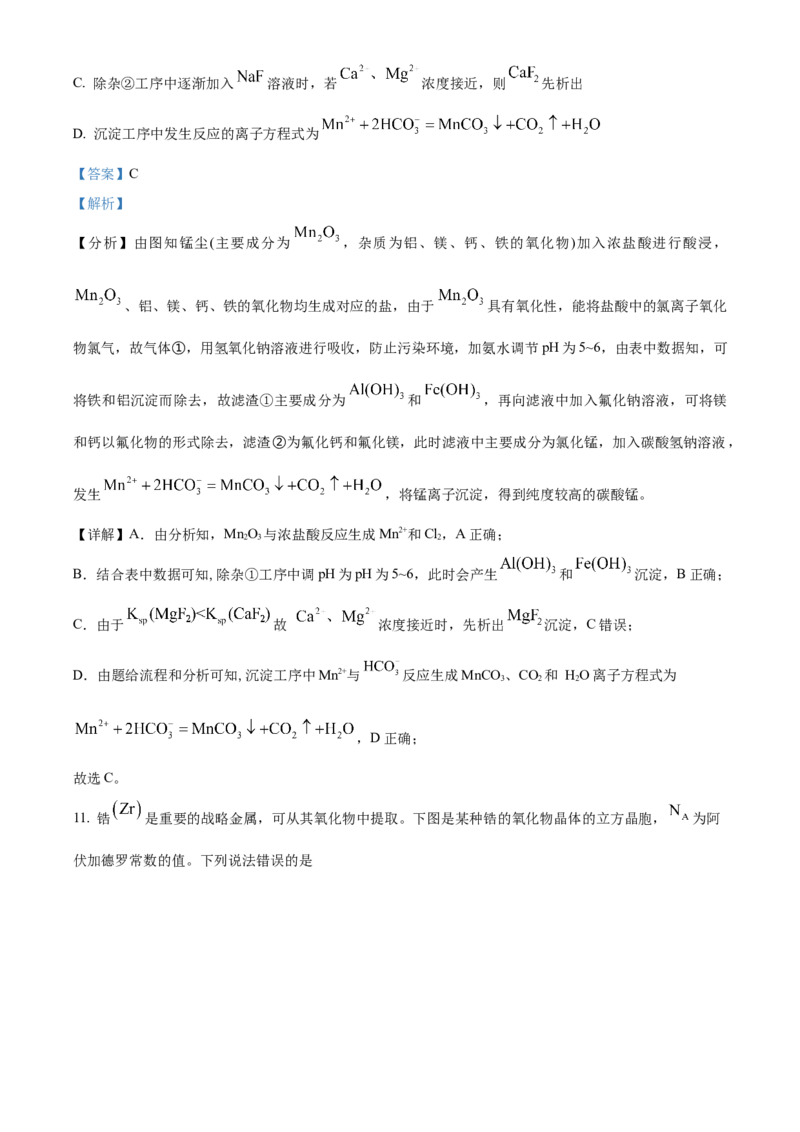 2023年高考化学真题（河北自主命题）（解析版）_全国卷+地方卷_5.化学_1.化学高考真题试卷_2023年高考-化学_2023年河北自主命题