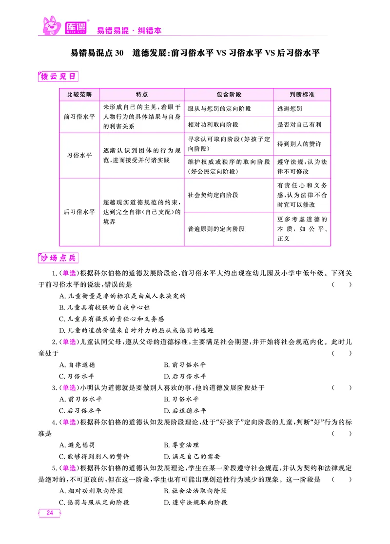 易错易混&middot;纠错本&middot;第三部分_17-31_教资备考_2026上_小学（科1+科2）_07.常考易错题汇总_KK版易错易混