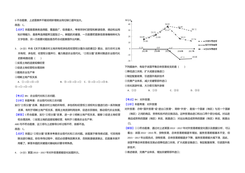 2018年全国统一高考政治试卷（新课标Ⅲ）（解析版）_全国卷+地方卷_9.政治_1.政治高考真题试卷_2008-2020年_全国卷_全国统一高考政治（新课标ⅲ）16-20_A3word版