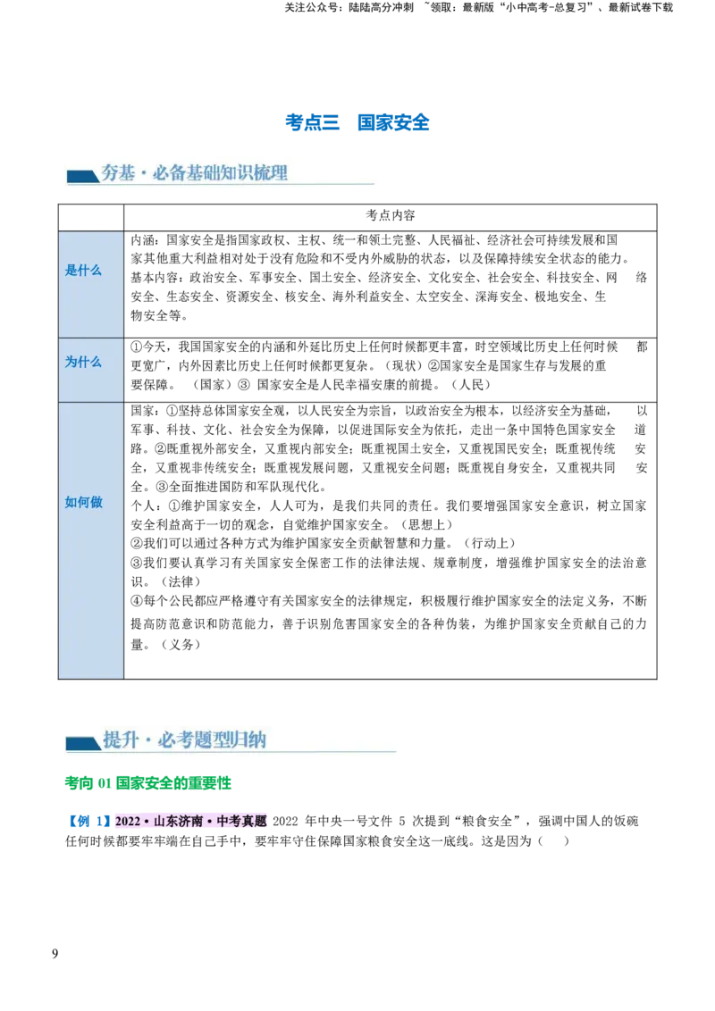 专题11维护国家利益（讲义）_02中考总复习（2026版更新中）_07-道法-中考总复习_2024年中考复习资料_一轮复习_2024年中考道德与法治一轮复习讲练测（全国通用）_配套讲义