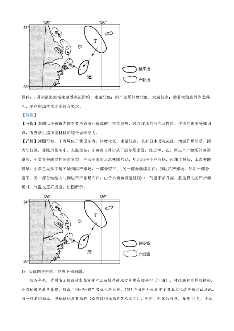 2021年福建省普通高中学业水平选择性考试地理试题（解析版）_全国卷+地方卷_8.地理_1.地理高考真题试卷_2021年高考-地理_2021年新高考福建地理