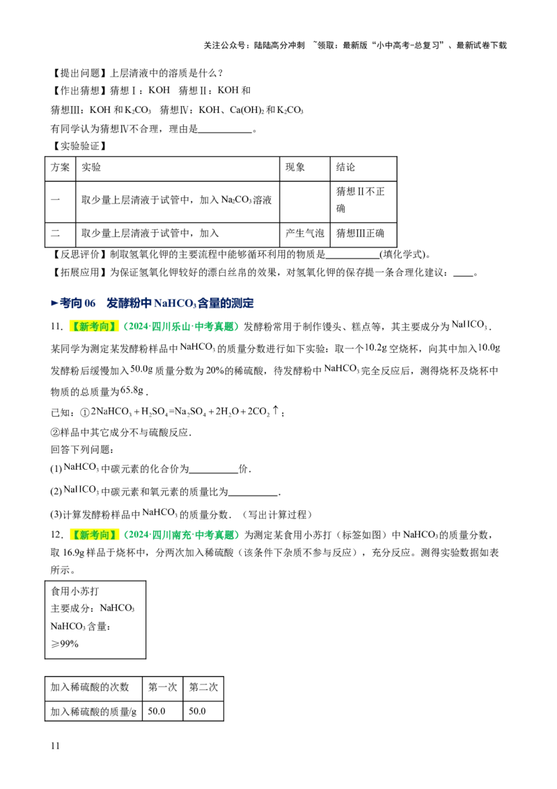 专题10常见的盐（讲义）（原卷版）_02中考总复习（2026版更新中）_05-化学-中考总复习_2025年中考复习资料_2025中考化学一轮复习讲义+课件_讲义_专题10常见的盐（讲义）