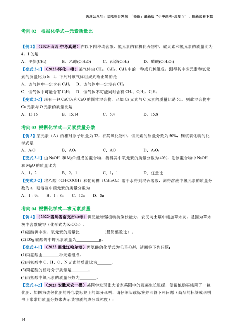 专题10化学式与化学用语（讲义）-2024年中考化学一轮复习讲练测（全国通用）（原卷版）_02中考总复习（2026版更新中）_05-化学-中考总复习_2024年中考复习资料_一轮复习资料