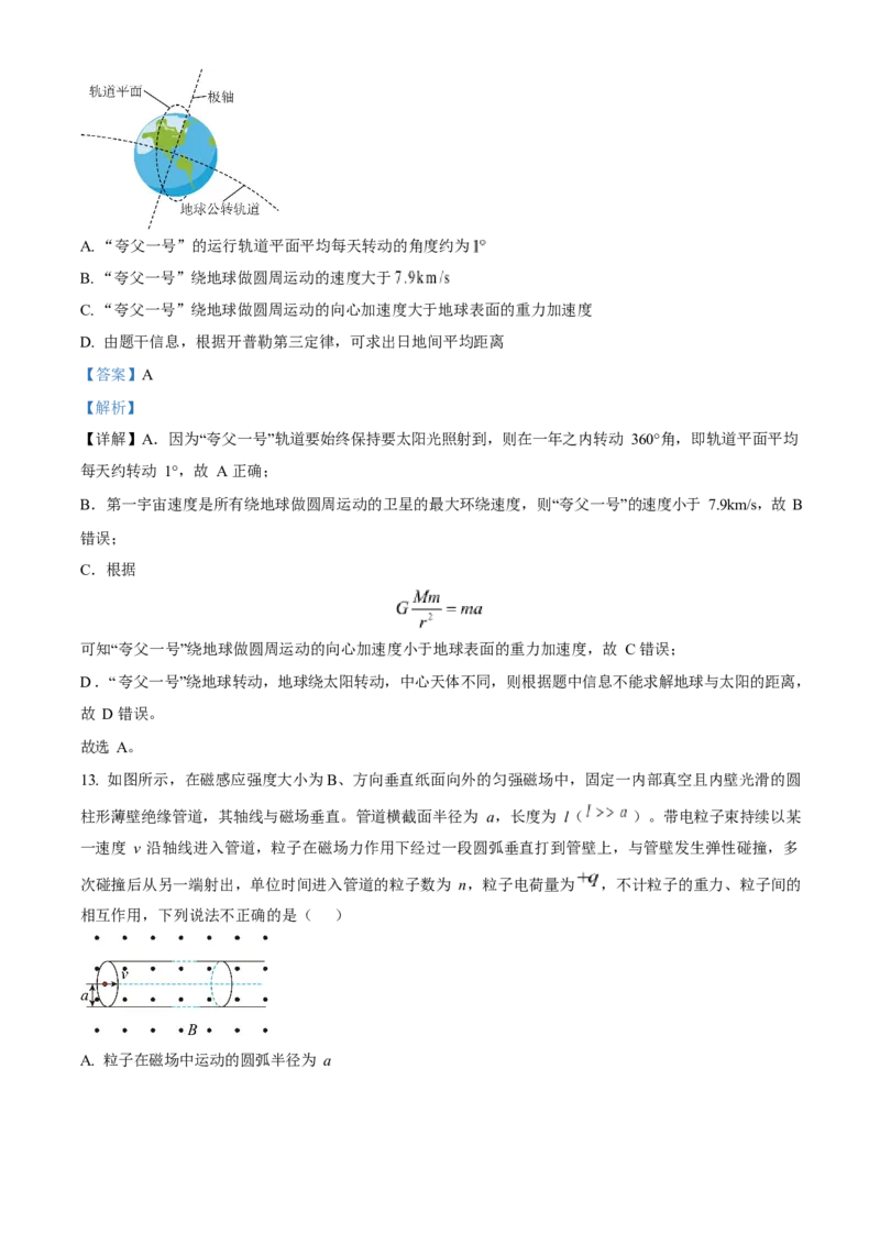 2023年高考物理真题（北京自主命题）（解析版）_全国卷+地方卷_4.物理_1.物理高考真题试卷_2023年高考-物理_2023年北京自主命题