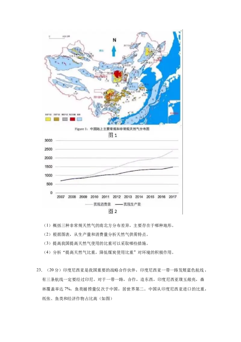 2019年上海市高中毕业统一学业考试地理试卷（原卷版）_全国卷+地方卷_8.地理_1.地理高考真题试卷_2008-2020年_地方卷_上海高考地理真题03,05-20