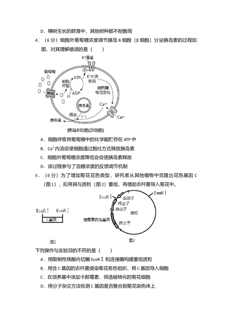 2017年北京市高考生物试卷（解析版）_全国卷+地方卷_6.生物_1.生物高考真题试卷_2008-2020年_地方卷_北京高考生物08-21_A4word版