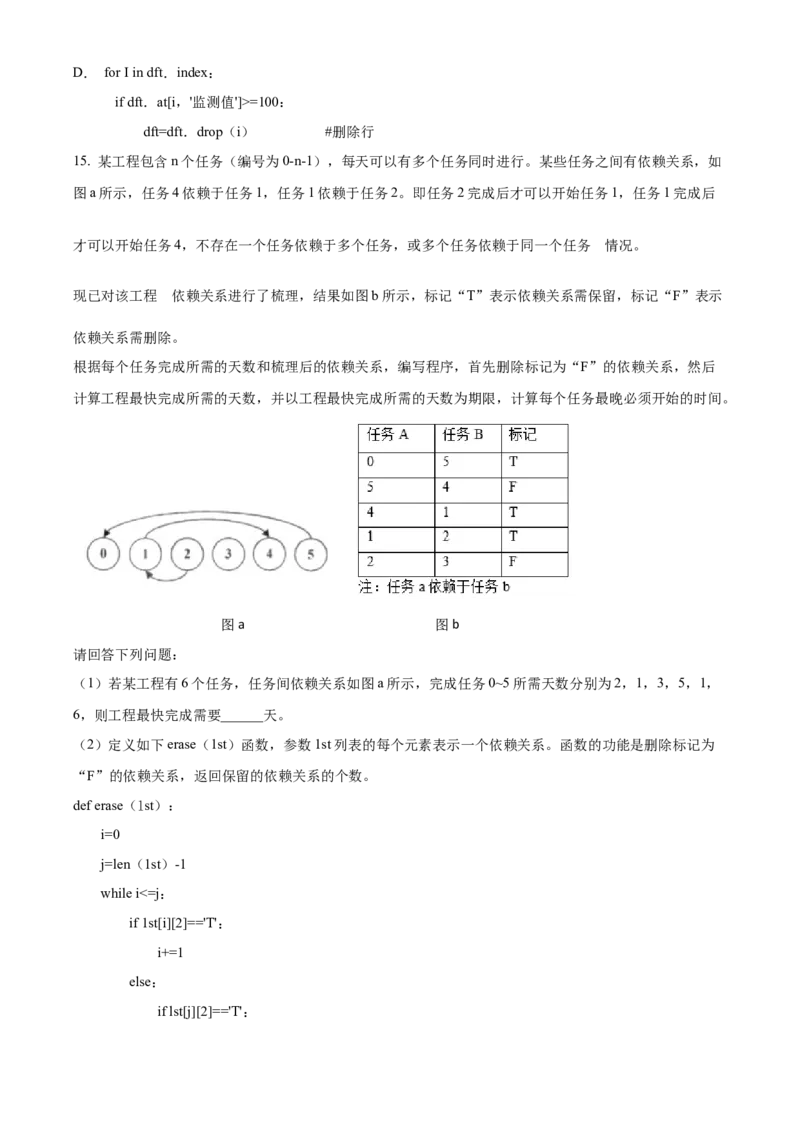 2023年06月浙江信息技术真题（原卷版）_全国卷+地方卷_10.技术_1.浙江历年技术试卷_信息技术