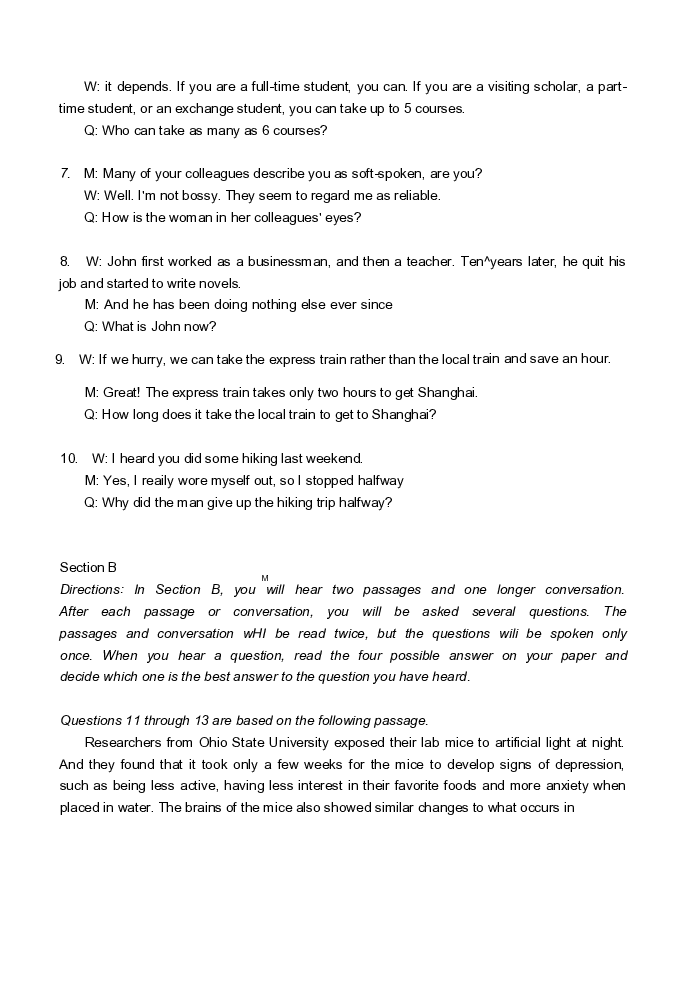 2018年上海春考英语听力文本_全国卷+地方卷_3.英语_1.英语高考真题试卷_2008-2020年_地方卷_上海高考英语真题04-19_17-19上海春考卷及听力_2018年上海高考春考