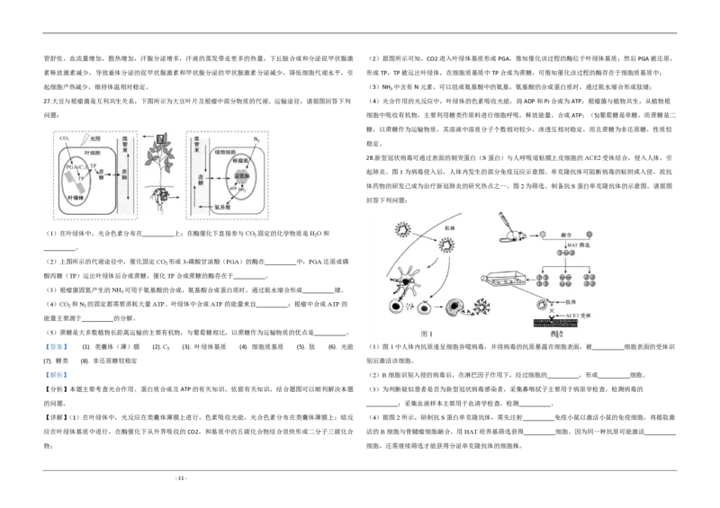 2020年江苏省高考生物试卷解析版_全国卷+地方卷_6.生物_1.生物高考真题试卷_2008-2020年_地方卷_江苏高考生物07-20_A3word版_PDF版（赠送）