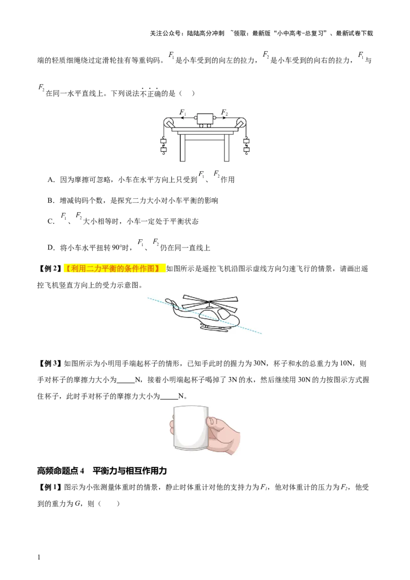 专题09运动和力（2大模块知识清单+5个易混易错+4种方法技巧+典例真题精析）（原卷版）_02中考总复习（2026版更新中）_04-物理-中考总复习_2025年中考复习资料_2025年中考物理一轮知识梳理