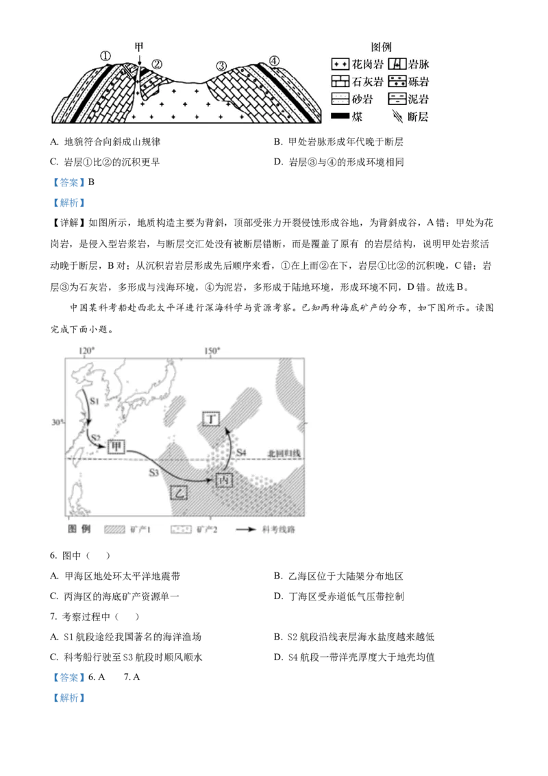 2022年北京市普通高中学业水平等级性考试地理试题（解析版）_全国卷+地方卷_8.地理_1.地理高考真题试卷_2022年高考-地理_2022北京卷-地理