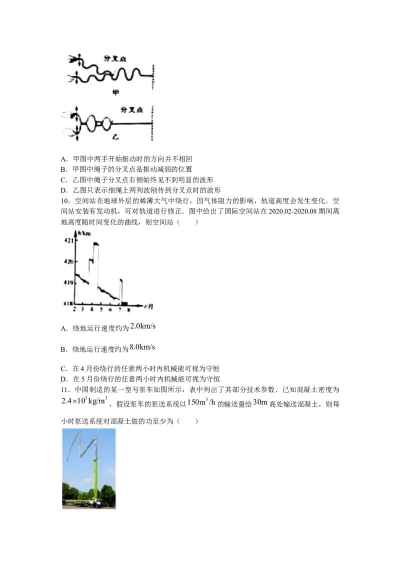 2021年浙江省高考物理6月（解析版）_全国卷+地方卷_4.物理_1.物理高考真题试卷_2008-2020年_地方卷_浙江高考物理08-21_A4word版