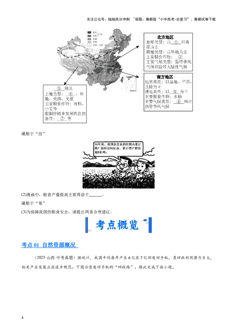 专题09我国的自然资源（全国通用）（第01期）（原卷版）_02中考总复习（2026版更新中）_09-地理-中考总复习_2026年中考复习（更新中）