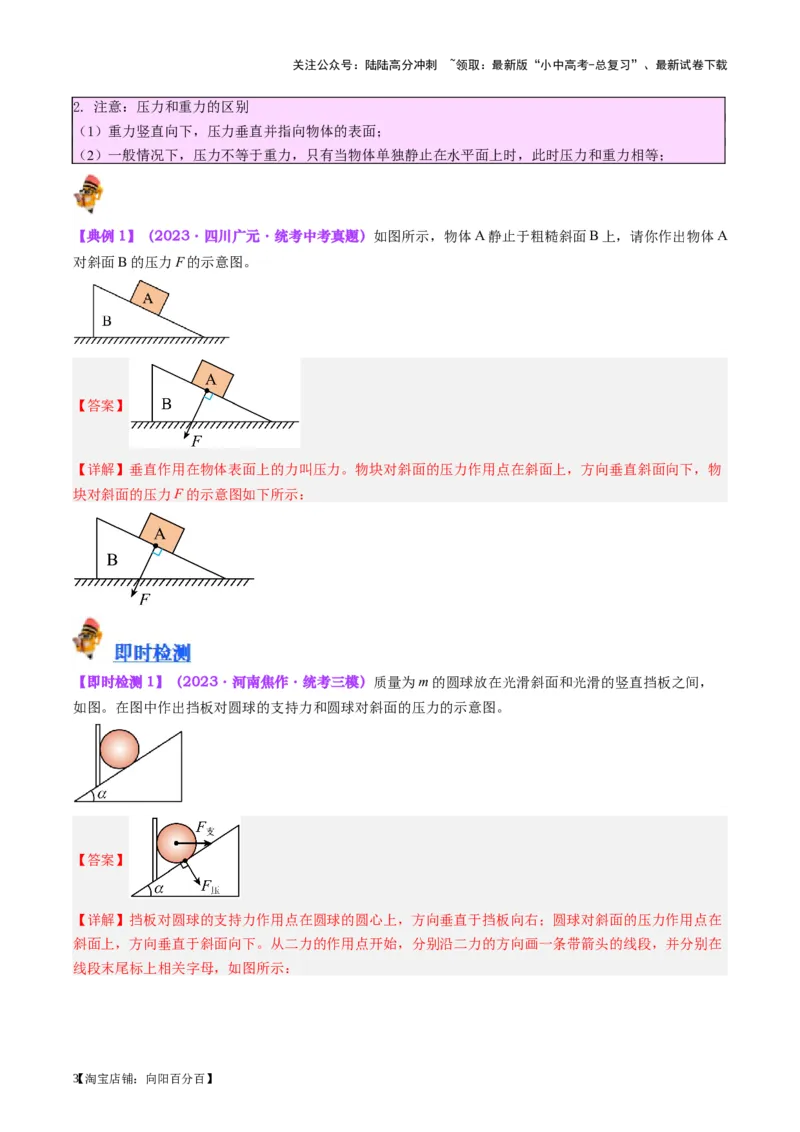 专题10压力与压强（解析版）_02中考总复习（2026版更新中）_04-物理-中考总复习_2024年中考复习资料_一轮复习_完备战2024年中考物理一轮复习考点帮（全国通用）