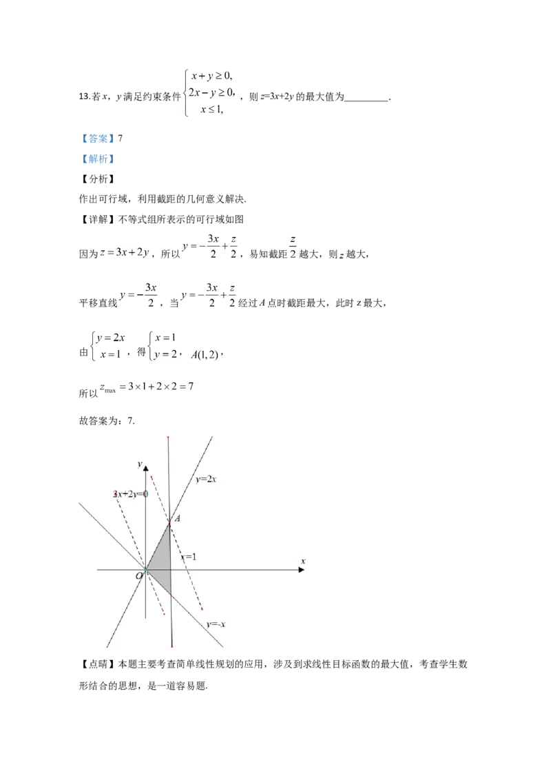 2020年全国统一高考数学试卷（理科）（新课标Ⅲ）（解析版）_全国卷+地方卷_2.数学_1.数学高考真题试卷_2008-2020年_地方卷_云南高考数学16-22_全国统一高考数学（理科）（新课标ⅲ）_787