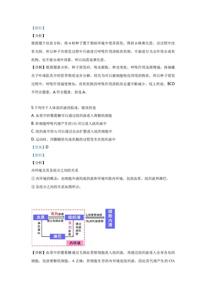 2019年全国统一高考生物试卷（新课标Ⅲ）（解析版）_全国卷+地方卷_6.生物_1.生物高考真题试卷_2008-2020年_全国卷_全国统一高考生物（新课标ⅲ）16-21_A4word版