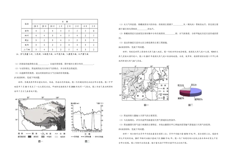 2020年浙江省高考地理7月（原卷版）_全国卷+地方卷_8.地理_1.地理高考真题试卷_2008-2020年_地方卷_浙江高考地理08-21_A3word版_PDF版（赠送）