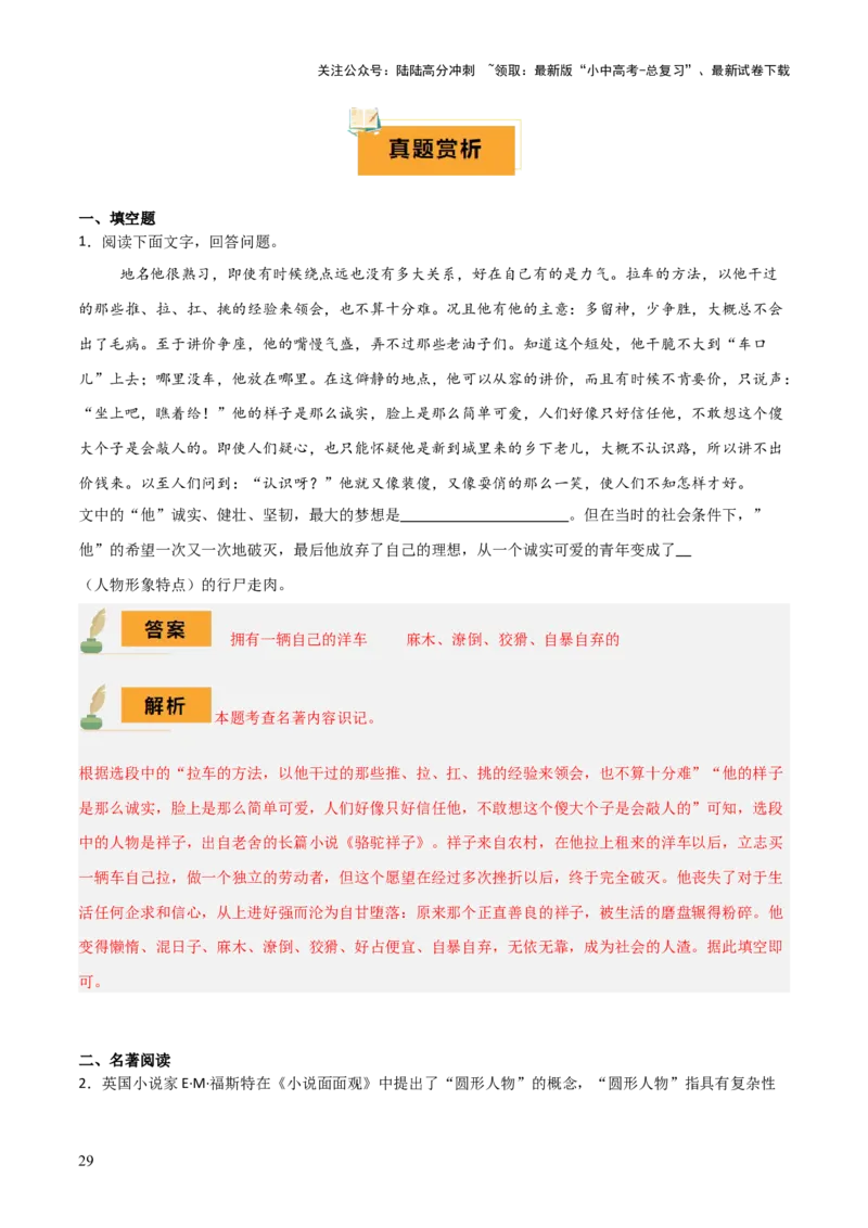 专题11《骆驼祥子》《海底两万里》（8份思维导图+2部名著梳理+5点阅读技巧+5点复习方法）（解析版）_02中考总复习（2026版更新中）_01-语文-中考总复习_2025年中考资料