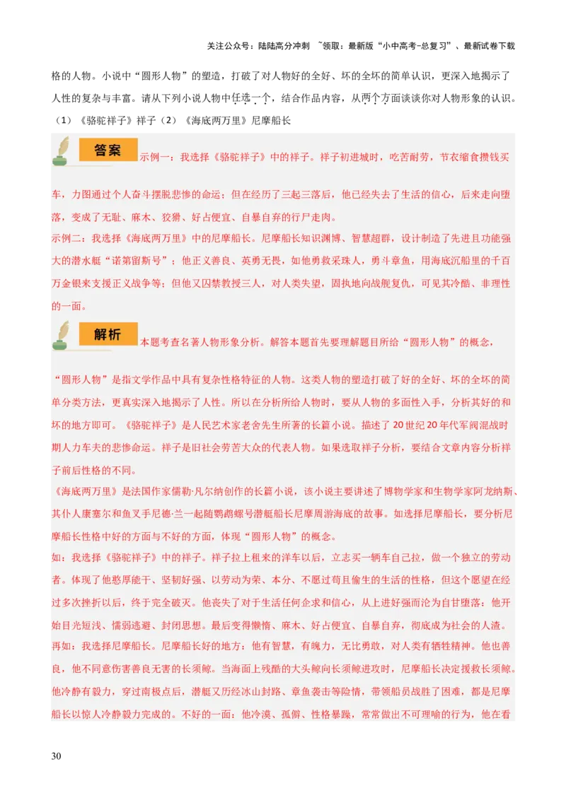 专题11《骆驼祥子》《海底两万里》（8份思维导图+2部名著梳理+5点阅读技巧+5点复习方法）（解析版）_02中考总复习（2026版更新中）_01-语文-中考总复习_2025年中考资料