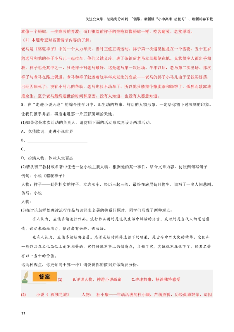 专题11《骆驼祥子》《海底两万里》（8份思维导图+2部名著梳理+5点阅读技巧+5点复习方法）（解析版）_02中考总复习（2026版更新中）_01-语文-中考总复习_2025年中考资料