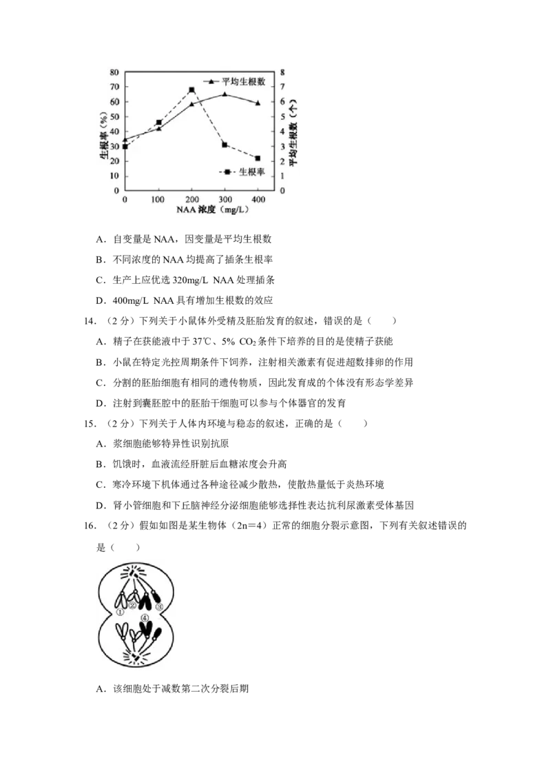 2017年江苏省高考生物试卷_全国卷+地方卷_6.生物_1.生物高考真题试卷_2008-2020年_地方卷_江苏高考生物07-20_A4word版