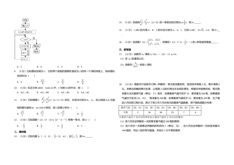 2017年全国统一高考数学试卷（文科）（新课标Ⅲ）（解析版）_全国卷+地方卷_2.数学_1.数学高考真题试卷_2008-2020年_全国卷_全国3卷（2016-2022）_高考数学（文科）（新课标ⅲ）_A3word版