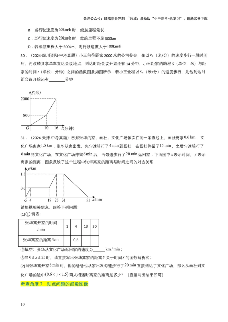 专题09平面直角坐标系与函数基础（原卷版）_02中考总复习（2026版更新中）_02-数学-中考总复习_2025中考复习资料_备战2025年中考数学真题题源解密（全国通用）
