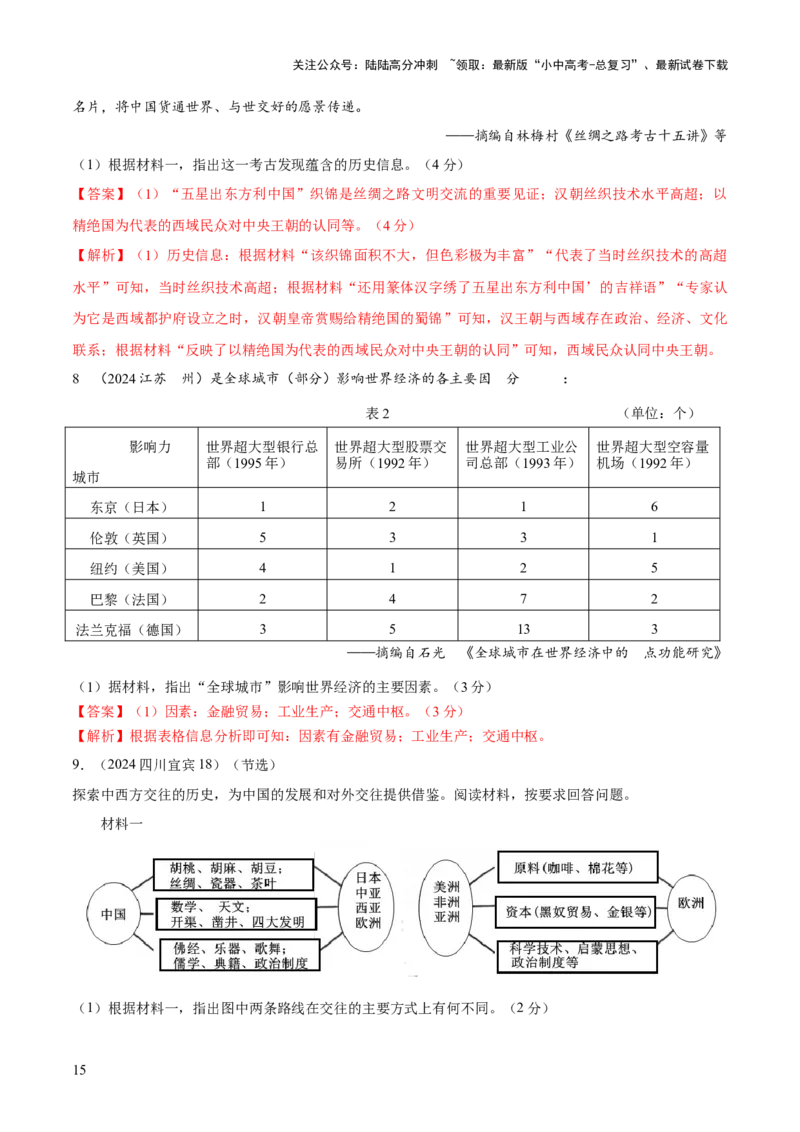 专题10简述、指出类非选择题（解析版）_02中考总复习（2026版更新中）_06-历史-中考总复习_2025年中考复习资料_2025年中考历史答题方法模板