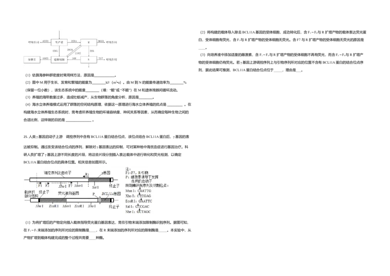 2021年高考真题生物（山东卷）（原卷版）_全国卷+地方卷_6.生物_1.生物高考真题试卷_2008-2020年_地方卷_山东高考生物08-21_山东高考生物_A3版