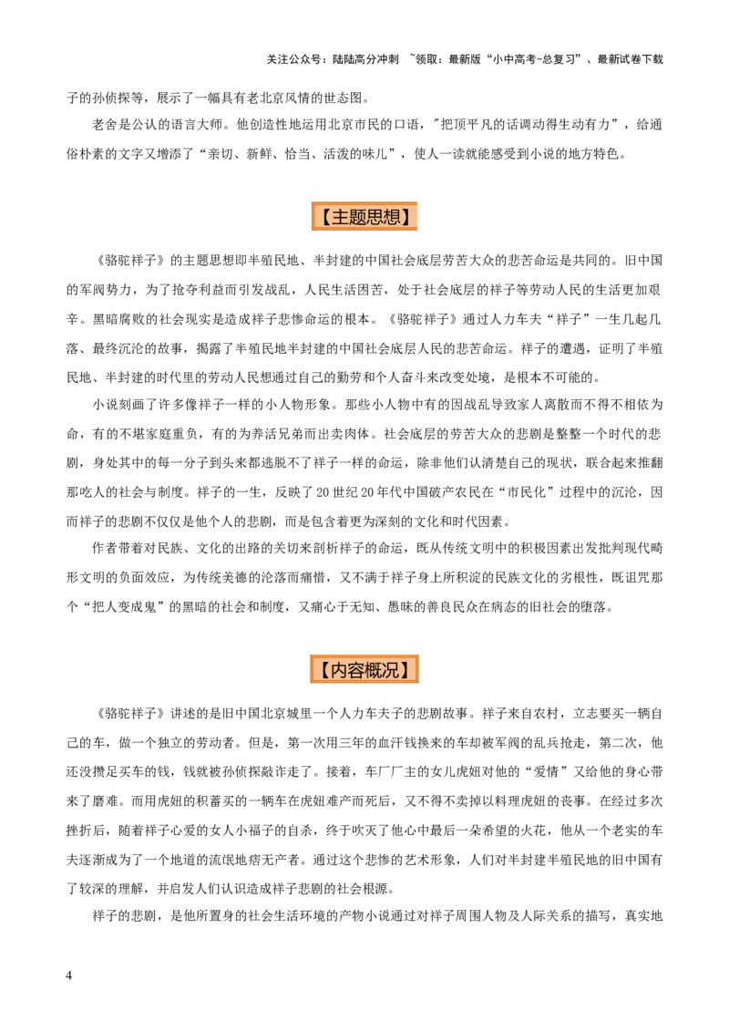 专题11《骆驼祥子》《海底两万里》（8份思维导图+2部名著梳理+5点阅读技巧+5点复习方法）（原卷版）_02中考总复习（2026版更新中）_01-语文-中考总复习_2025年中考资料