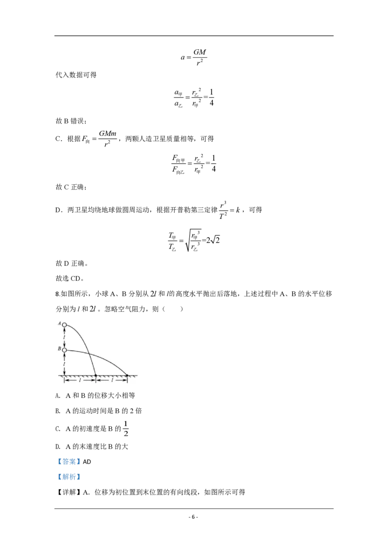 2020年江苏省高考物理试卷解析版_全国卷+地方卷_4.物理_1.物理高考真题试卷_2008-2020年_地方卷_江苏高考物理07-20_A4word版_PDF版（赠送）