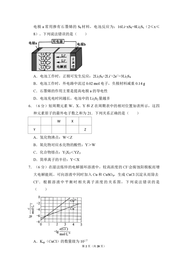 2017年全国统一高考化学试卷（新课标Ⅲ）（解析版）_全国卷+地方卷_5.化学_1.化学高考真题试卷_2008-2020年_全国卷_全国统一高考化学（新课标ⅲ）2016-2021_A4word版_PDF版赠送）