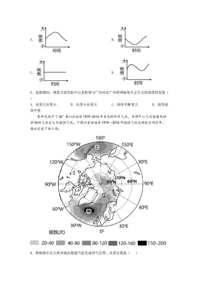 2022年广东普通高中学业水平选择性考试地理试题（原卷版）_全国卷+地方卷_8.地理_1.地理高考真题试卷_2022年高考-地理_2022年广东卷-地理