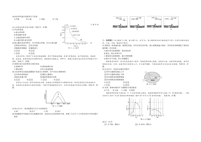 2020年浙江省高考地理1月（解析版）_全国卷+地方卷_8.地理_1.地理高考真题试卷_2008-2020年_地方卷_浙江高考地理08-21_A3word版_PDF版（赠送）