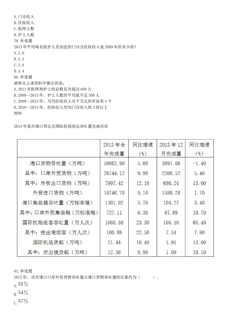 2016年上半年全国事业单位联考E类《职业能力倾向测验》题（湖北广西贵州宁夏青海内蒙古陕西汉中）（网友回忆版）_26事业职测+综合_闲鱼2026事业单位职测+综合_A类-综合管理_联考E类
