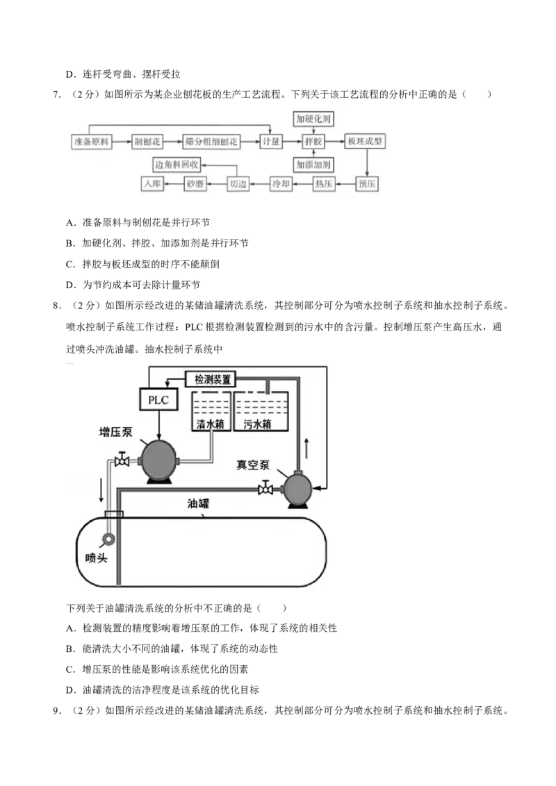 2021年01月浙江通用技术真题（原卷版）_全国卷+地方卷_10.技术_1.浙江历年技术试卷_通用技术