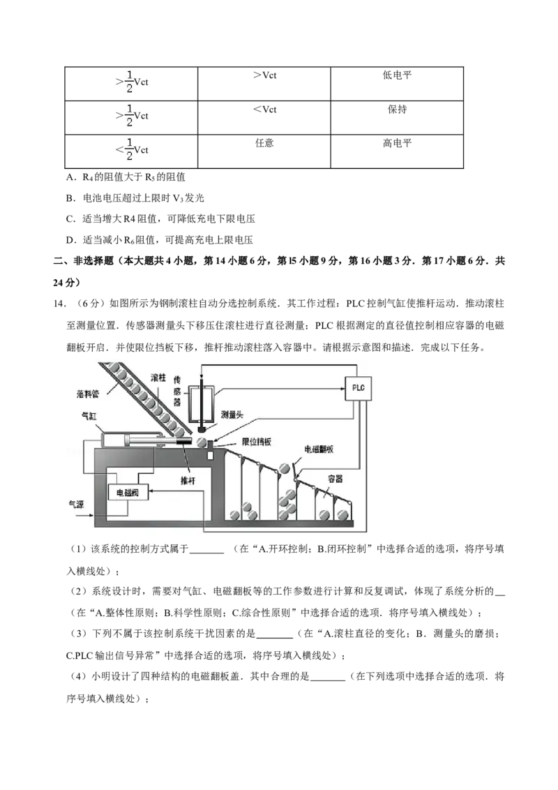 2021年01月浙江通用技术真题（原卷版）_全国卷+地方卷_10.技术_1.浙江历年技术试卷_通用技术