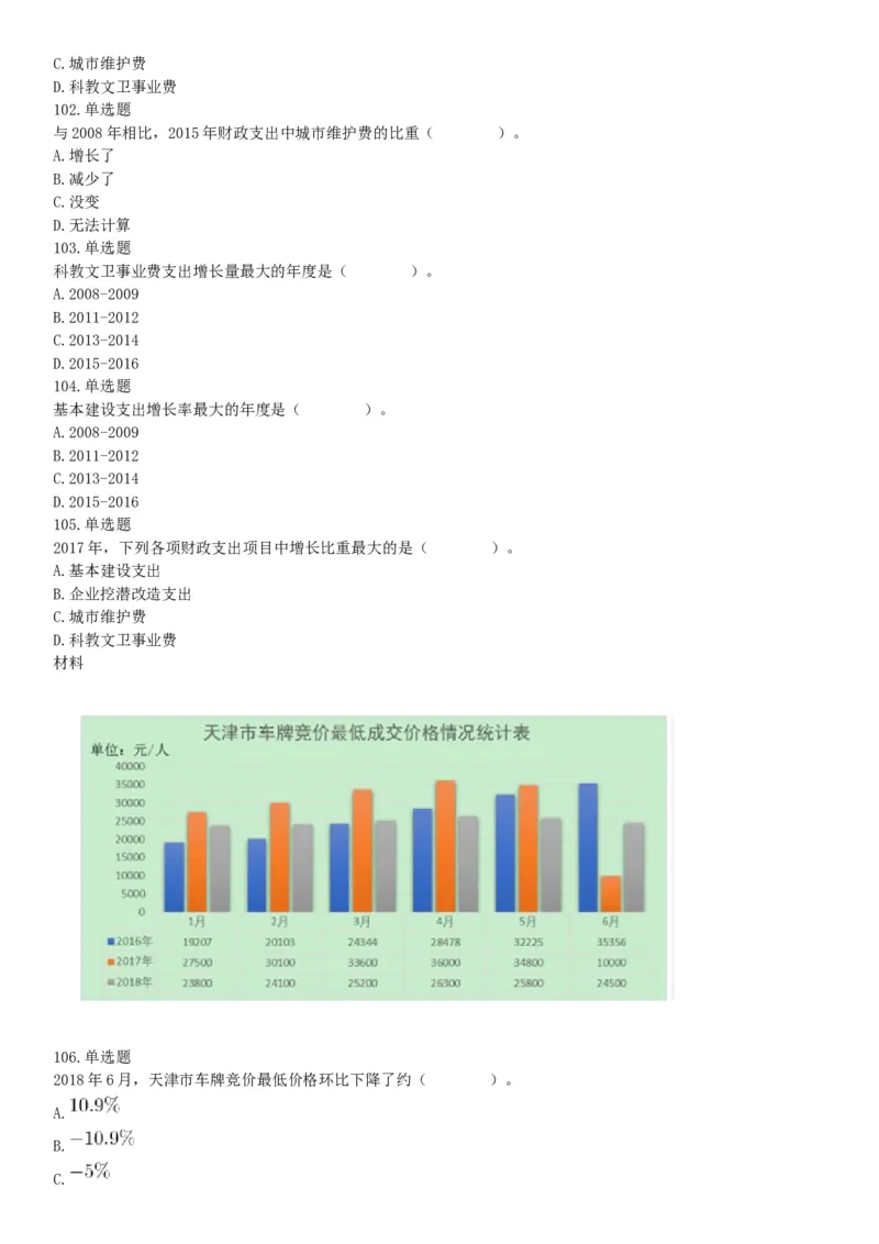 2018年下半年天津市河西区事业单位《职业能力测试》题（网友回忆版）_26事业职测+综合_闲鱼2026事业单位职测+综合_职测+综合真题合集ABCDE_A类-综合管理_天津