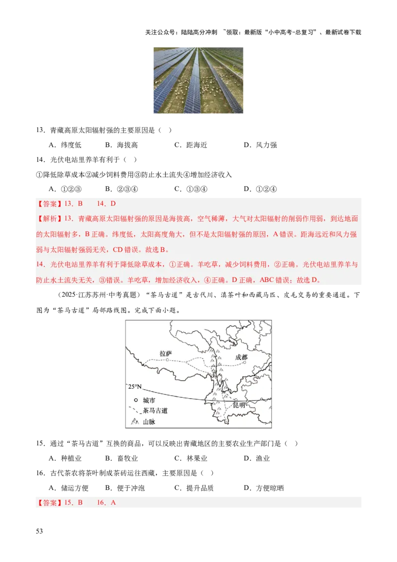 专题11我国的地理差异（全国通用）（第01期）（解析版）_02中考总复习（2026版更新中）_09-地理-中考总复习_2026年中考复习（更新中）