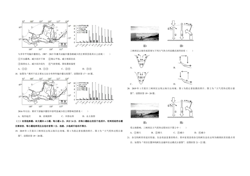 2019年江苏省高考地理试卷_全国卷+地方卷_8.地理_1.地理高考真题试卷_2008-2020年_地方卷_江苏高考地理08-21_A3word版_PDF版（赠送）