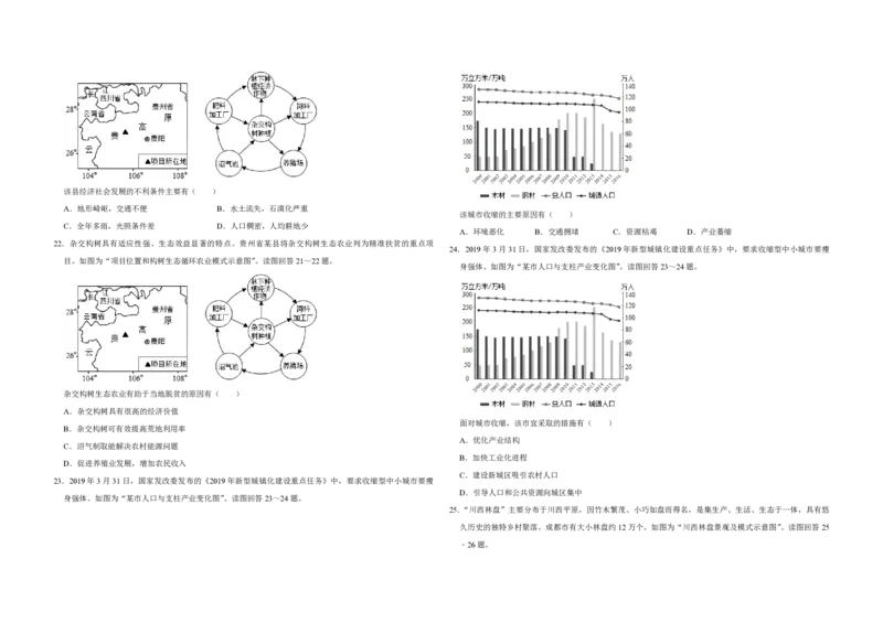2019年江苏省高考地理试卷_全国卷+地方卷_8.地理_1.地理高考真题试卷_2008-2020年_地方卷_江苏高考地理08-21_A3word版_PDF版（赠送）
