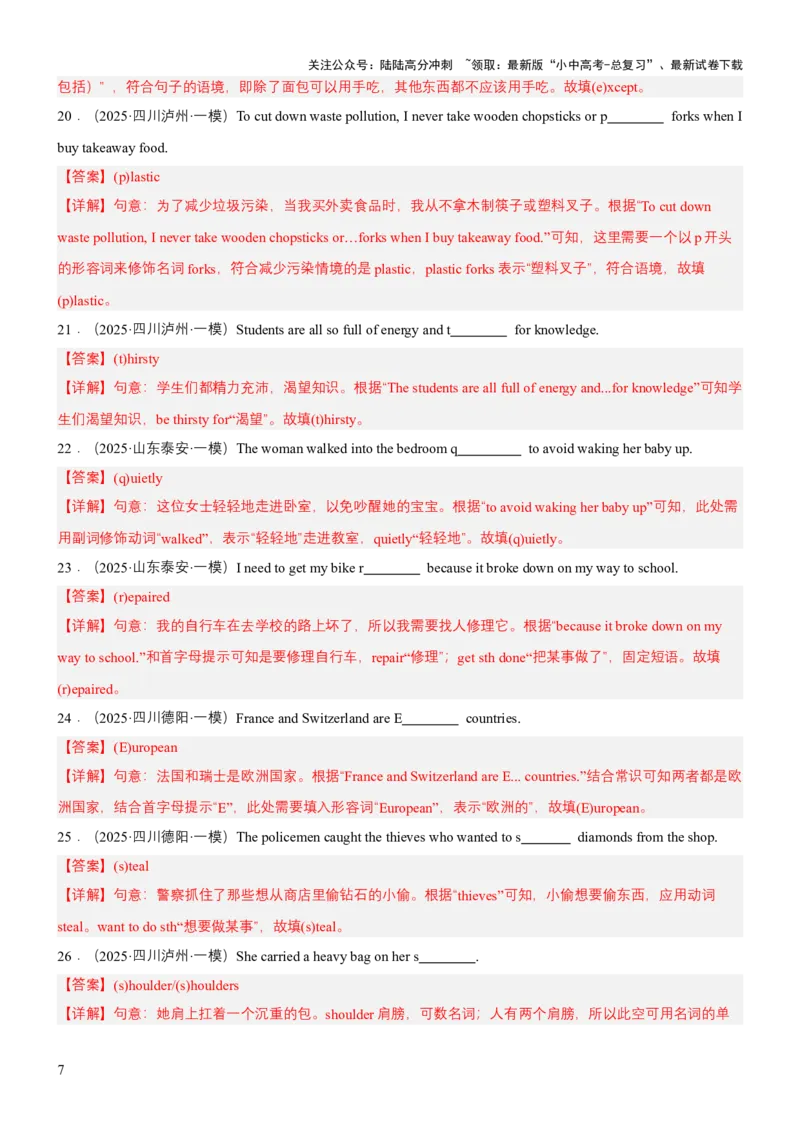 专题09词句应用（讲练）（解析版）_02中考总复习（2026版更新中）_03-英语-中考总复习_2025中考复习资料_2025中考二轮课件ppt+讲义+练习英语_讲义+练习