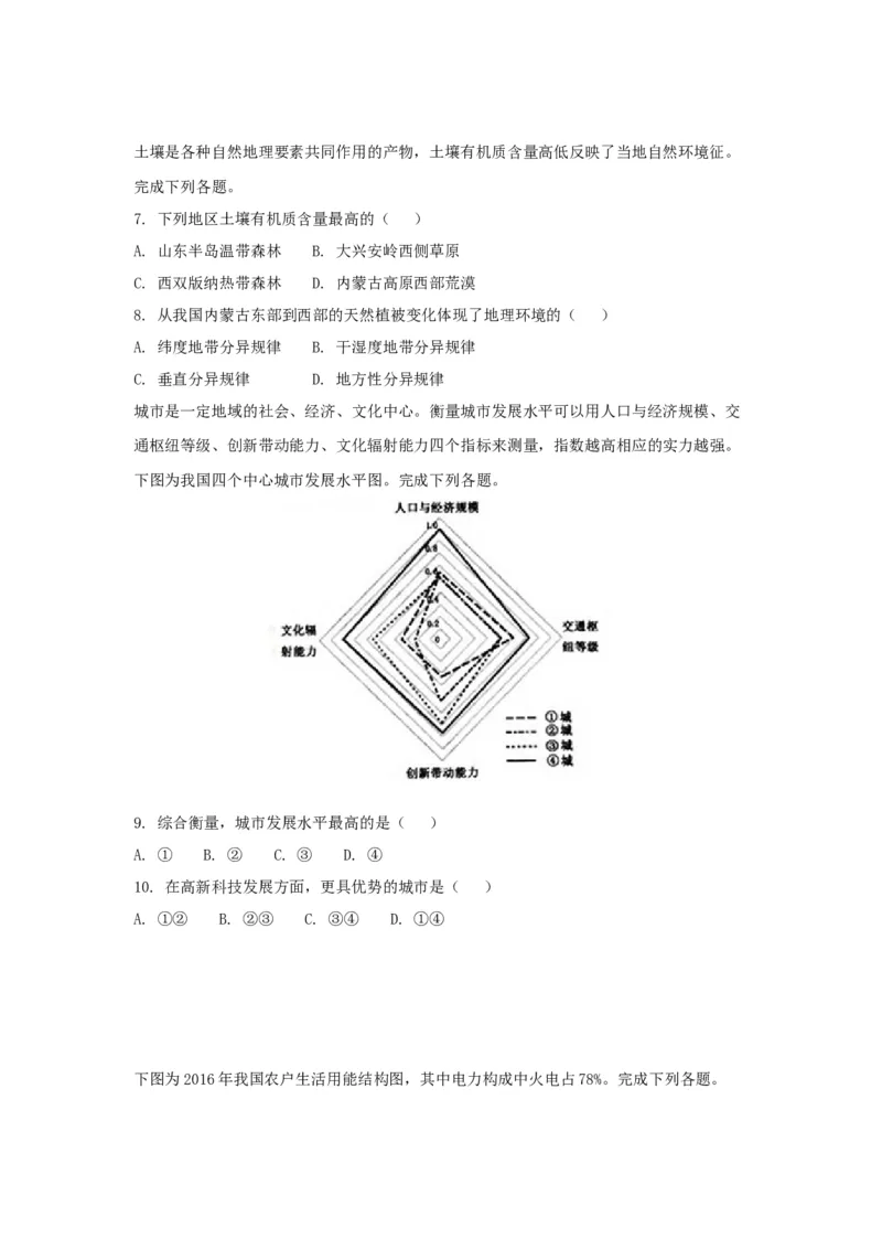 2018年浙江省高考地理4月（原卷版）_全国卷+地方卷_8.地理_1.地理高考真题试卷_2008-2020年_地方卷_浙江高考地理08-21_A4word版_原卷版（建议只打印原卷版，解析版手机对答案即可）